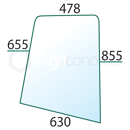 Vitre de porte D/G pour machine agricole RENAULT 7701350718 adaptable