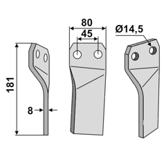 Rotorzinken - links MAS32L Maschio Nachbau