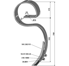 Dent nue pour vibroculteur KÖCKERLING 504000 - BlackSteel©