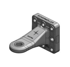 Ringzugöse, Ø 33 mm  145x145 mm, 8-Loch,Kugelgelenk, Schwarz      