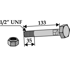 Boulon 1/2''UNF x 133 pour broyeur BOMFORD adaptable - Blacksteel©