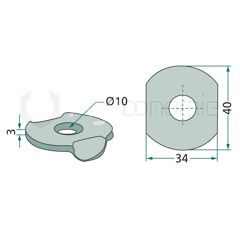 Rondelle Ø 10 mm pour semoir adaptable
