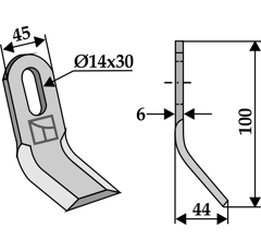 Couteau-Y pour broyeur 100x45mm MOTT adaptable - Blacksteel©