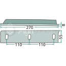 Couteau hacheur pour presses à balles 270 x 55 x 8 mm WELGER 0982250200 - 1104170301 adaptable