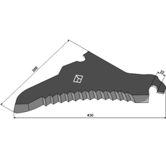 Rundballenmesser 430 mm PÖTTINGER 00434126 Nachbau
