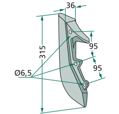 Drillscharspitze 315 mm BLA0091D KUHN - Nachbau