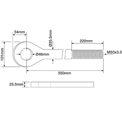 Hebegliedkopf links für Traktor JOHN DEERE L156835 - L78571 - Nachbau