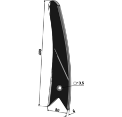 Tôle de guidage droite pour déchaumeur KUHN H2212680 adaptable