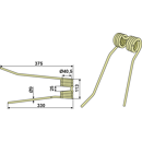 Dent droite de fenaison pour faneuse PÖTTINGER 436.004 adaptable - BlackSteel©