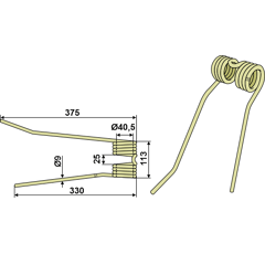 Dent droite de fenaison pour faneuse PÖTTINGER 436.004 adaptable - BlackSteel©