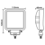 Phare de travail Carré 5 LED 12-24V 15W 1000 lumens pour STELEC adaptable