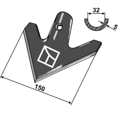Hackschar 150mm - 45° - Mehrere Marken