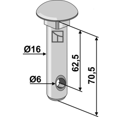 Piton 70,5x16 pour broyeur AGROMET adaptable - Blacksteel©