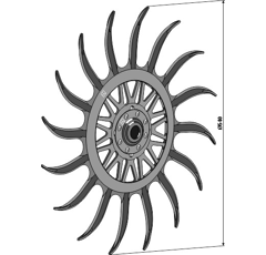 Roue étoile pour houe rotative Ø 540 mm complet avec bague adaptable - BlackSteel©