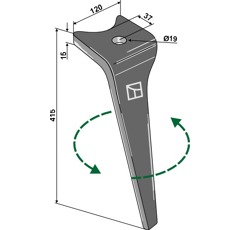 Kreiseleggenzinken 120x15-426 links Nachbau  