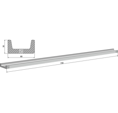 Barre pour épandeur BERGMANN 9480041 adaptable