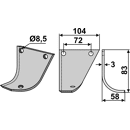 Fräsmesser Rechts 83 x 104 Hako Nachbau