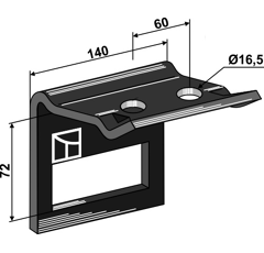Bride de fixation pour dent 100 x 14 mm adapt. BlackSteel©