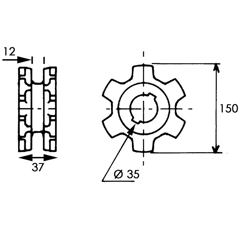 Noix d'entraînement pour désileuse pailleuse KUHN A5210055 origine