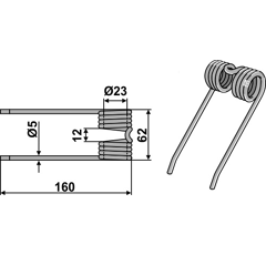 Dent de fenaison pour autochargeuse STRAUTMANN 87010630 adaptable - BlackSteel©