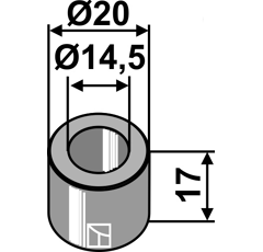 Distanzbuchse 17x14,5 für Häcksler AGROMEC – Nachbau  
