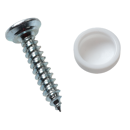 Kennzeichenblechschraube 4,8x22 mit weißer PVC-Kappe - 100 Stk.