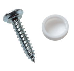 Kennzeichenblechschraube 4,8x22 mit weißer PVC-Kappe - 100 Stk.