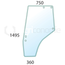 Vitre de porte G. de machine agricole MASSEY FERGUSON 3825689M1 adaptable