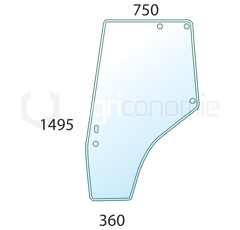 Vitre de porte G. de machine agricole MASSEY FERGUSON 3825689M1 adaptable