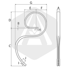 Dent 80 x 12 mm pour vibroculteur adaptable