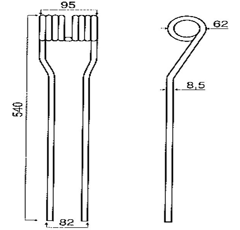 Schwaderzinken für Heuwender PÖTTINGER GW305 436032 - Nachbau