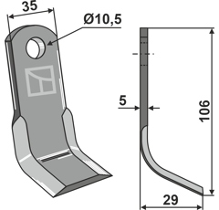 Y-Messer für Mulcher B.C.S. 93581 Nachbau  