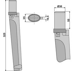 Dent moulée pour herse rotative REMAC RH8 adaptable
