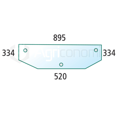 Vitre arrière inférieure de machine agricole DEUTZ 04383611 adaptable