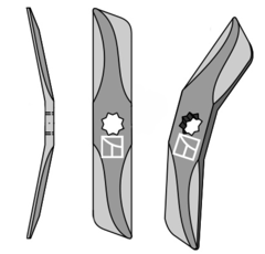 Couteau droit au bore pour herse SAMPO|HANKMO adaptable - BlackSteel©