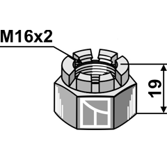 Kronenmutter - M16