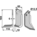 Fräsmesser Links 180 x 60 Muratori, Sovema Nachbau