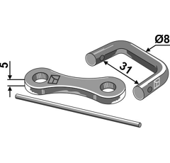 Raccord Ø 8 x 31 mm pour chaîne à épandeur adaptable