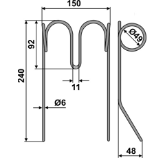 Peigne pour semoir AMAZONE 3593400 adaptable