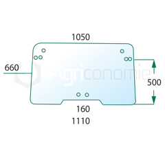Pare-brise pour machine agricole CASE IH 1-34-571-605 adaptable