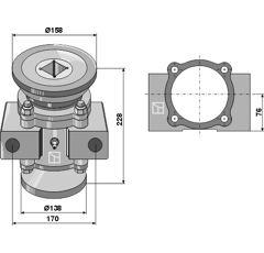 Cojinete completo Ø 138 x 158 mm para rastrojador SOUCHU PINET adaptable