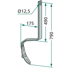 Dent complète avec soc 790 mm pour semoir adaptable