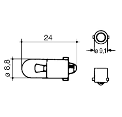 Ampoule T4W 12 V pour machine agricole DEUTZ-FAHR - FENDT - JCB 57M6394 adaptable