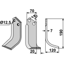 Fräsmesser Rechts 190 x 70 Dondi Nachbau