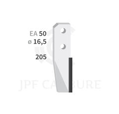 Lame rotalabour Gauche carbure, fixation 2 trous KUHN HUARD 52325000 adaptable