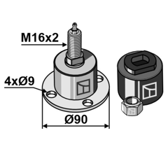 Palier 250 x 310 mm pour bineuse KULT KRESS K.FH 99102 adaptable - BlackSteel©