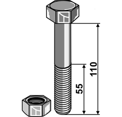 Boulon M20 x 2,5 mm adaptable - BlackSteel©