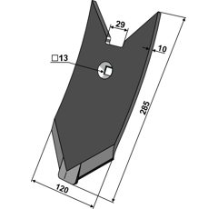 Scharspitze 285 mm für Grubber LEMKEN 3374442 Nachbau