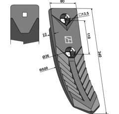 Pointe forgée pour déchaumeur KÖCKERLING adaptable - BlackSteel©