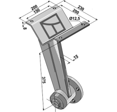 Support à disque renforcé arrière 80 x 80 mm adaptable - BlackSteel©